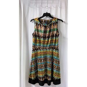 AB Studio Women's XL Ikat print sleeveless‎ dress